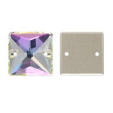 Luminous Green Square Shape High Quality Glass Sew-on Rhinestones WholesaleRhinestone